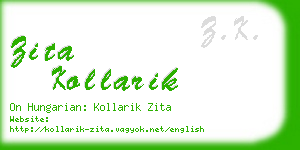 zita kollarik business card